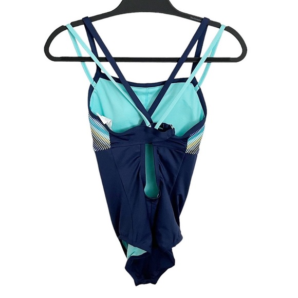 Nike Striped Double Crossback One-Piece Swimsuit M - Picture 5 of 15